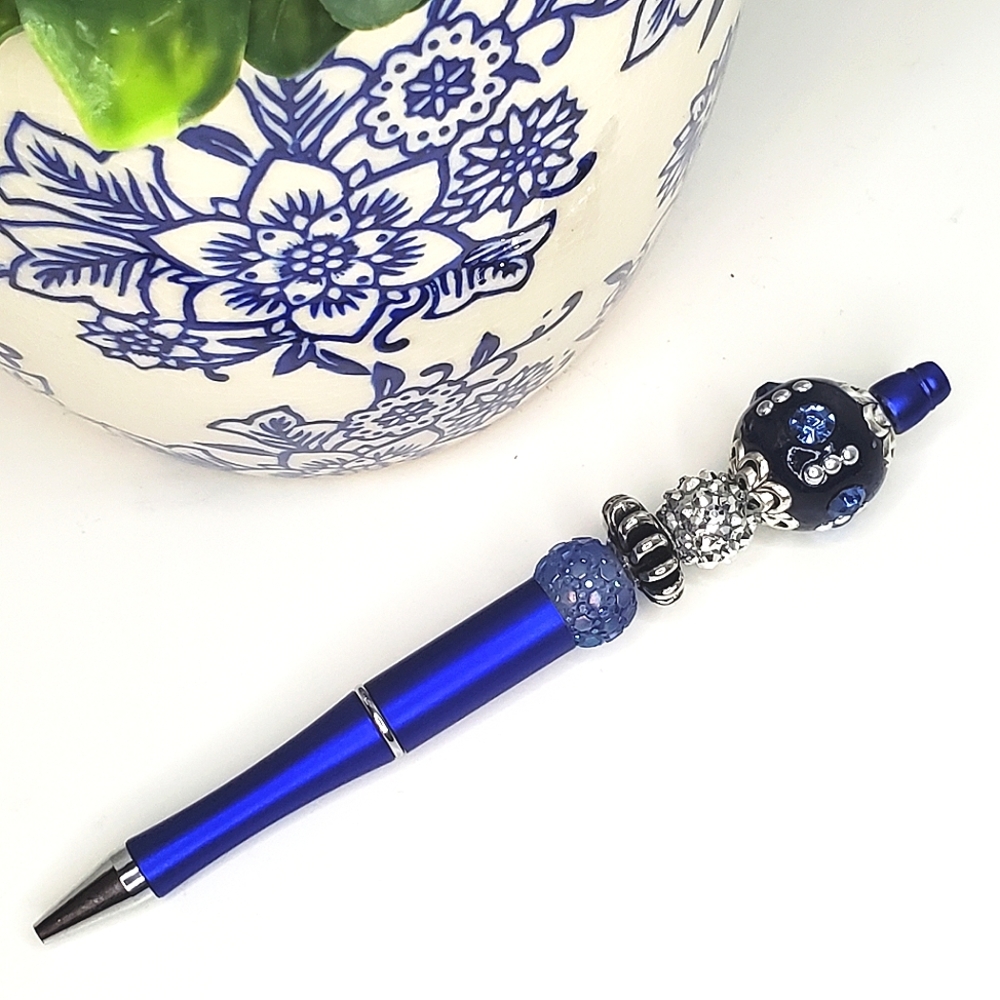 GALAXY BLUE BEADED PEN
